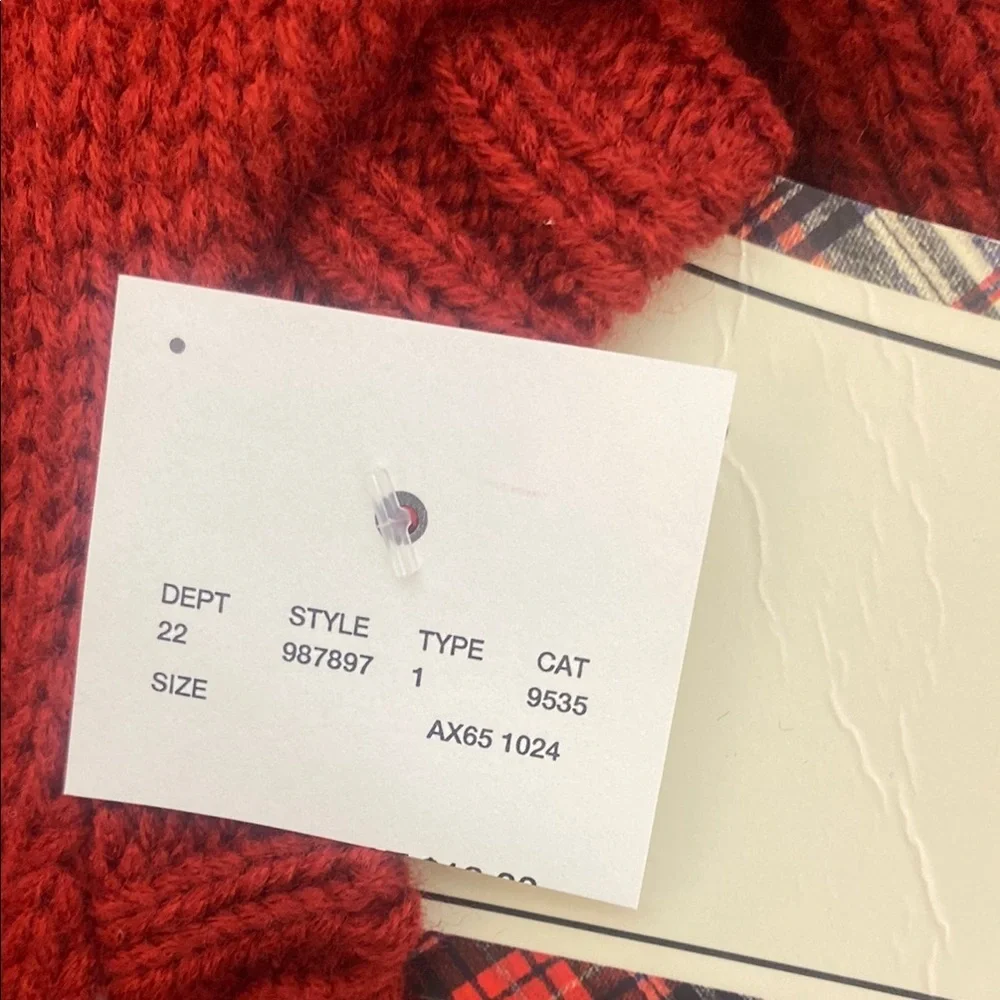 Barkley & Finn Red Dog Sweater with White Reindeer Design